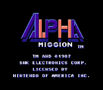 Alpha Mission (USA) screen shot title